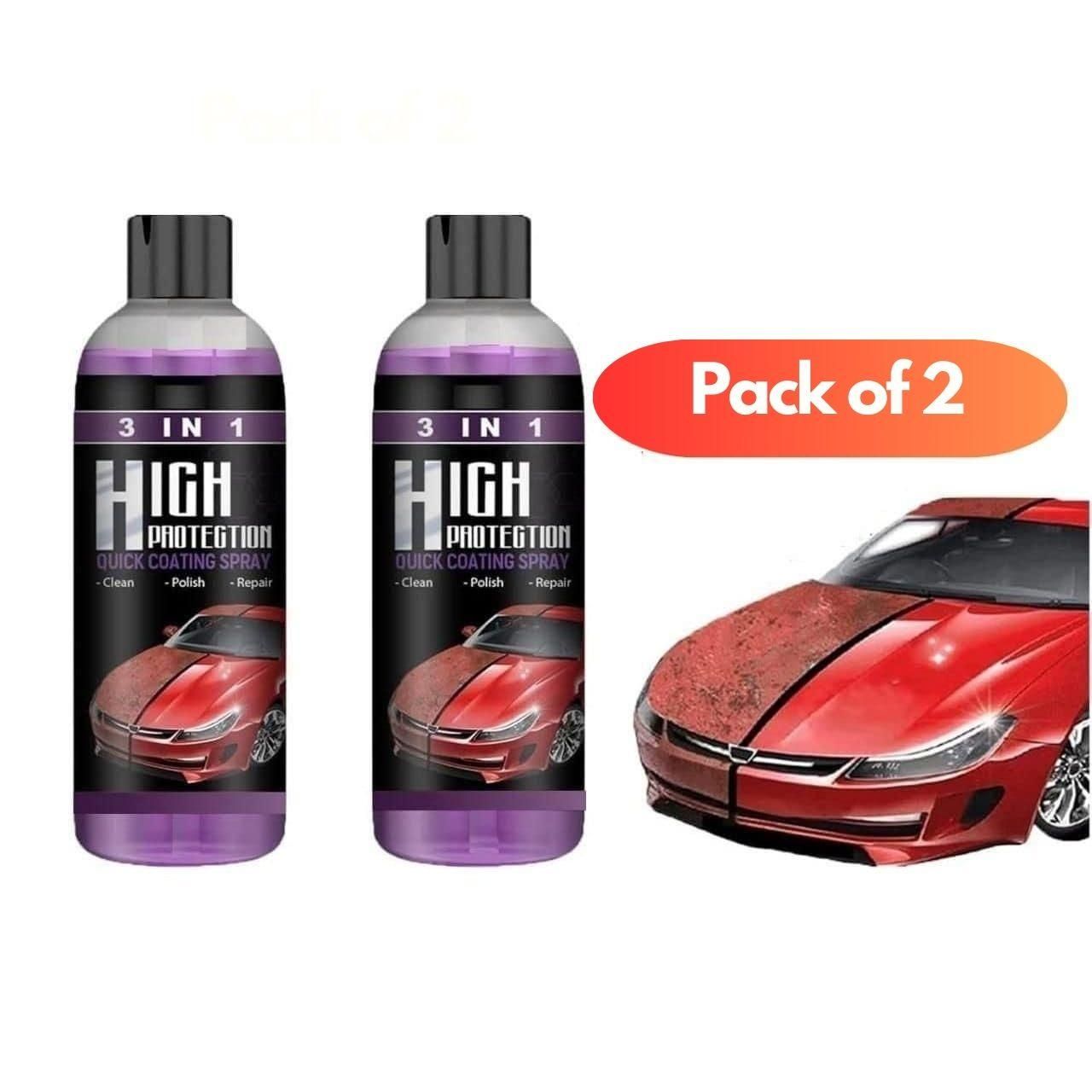 3 in 1 High Protection Quick Car Ceramic Coating Pack of 2 with 1 Pump